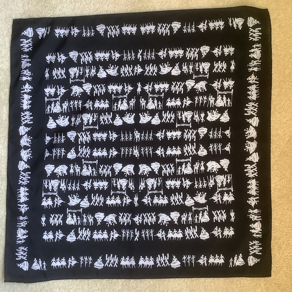 Two Black and White Print 21” Square Scarves - Picture 11 of 13